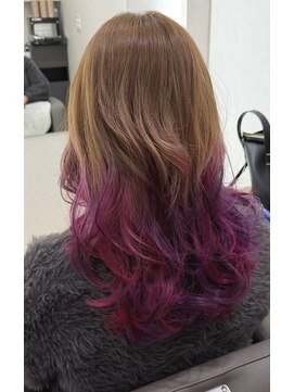 ホワイト(White) ミックス裾カラー