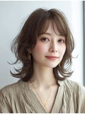 ミディアムレイヤー白髪ぼかしカラー30代40代50代60代