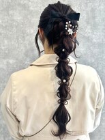 ランガリ ヘアアンドスパ(Rangali Hair&Spa) 【別府 Rangali】編みおろしポニー、スーパーロングアレンジ