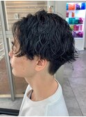 フェザーパーマサーフカール刈り上げセンターパート