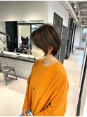 くびれショートボブ40代50代グレイカラー白髪染め白髪ぼかし