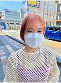 mini bob ×サーモンピンク  stylist 渡邊雅哉