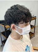 STYLE藤沢メンズマッシュ黒髪刈り上げ波巻きスパイラルパーマ