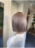 【W_SALON 河原町】ミルクティベージュ/ワンレンボブ