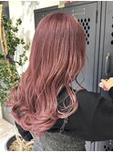 チェリーピンク暖色ダブルカラーケアブリーチハイトーンレッド