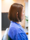 【30,40代ナノバブルで明るいカラーも艶のある収まりいいボブ】