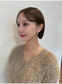 顔周りレイヤーカットグレージュカラーくびれボブショートカット