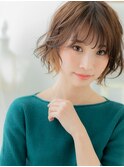 イヤリングカラー韓国風ゆるふわボブパーマA1越谷20代30代40代