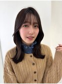 黒髪外ハネミディアム