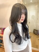 バイオレット 栄店(Violet)&nbsp;ダークグレージュ アッシュブラック レイヤーカット 韓国ヘア