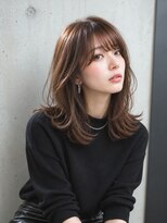 アルテ ヘア(Arte hair)&nbsp;くびれミディ×顔まわりレイヤー×艶ブラウン