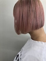 ヨロヘアー(YOLO hair) 切りっぱなしボブ/ブリーチ/ピンクベージュ
