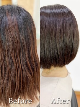 アークスヘアー 透明感【髪質改善】アッシュべージュ内巻き艶感ショートボブ小顔