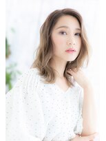 ミック 日暮里店(miq)&nbsp;バニラベージュかきあげ前髪外国人風エアリーミディb1