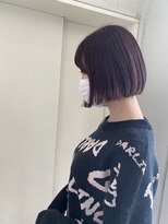ヘアーデザイン リボン(hair design Ribon) ピンクブラウン&ぱつっとボブ