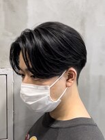 メンズヘアセンス 渋谷(MEN'S HAIR SENSE)&nbsp;アッシュブラックウルフマッシュパーマハイライトツーブロック