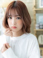 カバーヘアアンドスパ ブリス 浦和(COVER HAIR&SPA bliss)&nbsp;韓国風ミルクティーピンク外ハネくびれボブc5浦和20代30代40代