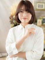 カバーヘア ブリス 川口(COVER HAIR bliss)&nbsp;艶感斜めバング黒髪ボブディヘルシースタイルa川口20代30代40代