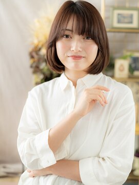 カバーヘア ブリス 川口(COVER HAIR bliss) 艶感斜めバング黒髪ボブディヘルシースタイルa川口20代30代40代