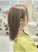 20代30代40代/ベージュハイライト/肩ライン外ハネボブ