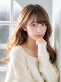 大人可愛いミルクティベージュひし形小顔レイヤー
