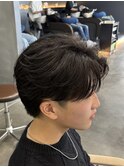 フェザーパーマ/フェザーショート/センターパート
