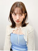 くびれヘアアプリコットオレンジ夏ヘアハイライトカラー