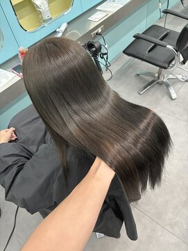 ノー バイ イオエ 西梅田(no. by ioe) ブリーチなしカラー/髪質改善/ミルクティーベージュ/小顔へア