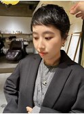 ベリーショートベリショピクシーカット黒髪ベリショ