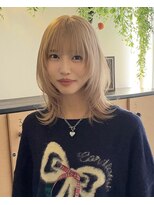ココロヘアー ウィル 半田山店(Cocolo hair Will) ホワイトブロンドカラー×ウルフレイヤー