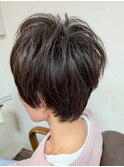 大人ショート/白髪ぼかし/脱白髪染め/ハイライト/40代50代60代