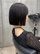 ラフ 立川(Laff) 大人ボブ 切りっぱなしボブ 黒髪スタイル 縮毛矯正 髪質改善