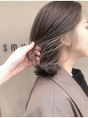 【smuk/スムーク】春ミルクティー/インナーカラー/グレー/外はね