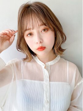 レア 表参道(L'ea) ○ミディアムヘア暗めカラーグランマッシュデザインカラー