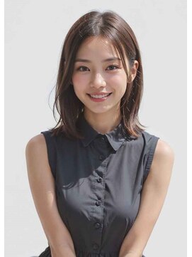 エル 横浜(eL) ◎前髪パーマ レイヤーロング 黒髪 グレーベージュ 小顔