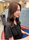 透け感ラベンダーカラー×大人レイヤー