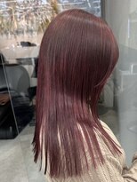 ロンド レア 天神大名店(Lond Le’a) ★小顔前髪ワンカールレイヤーカット黒髪ネビージュボ ブルフ