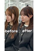 前髪顔まわり韓国ヘアレイヤーカットサイドバンク2wayバンク韓国