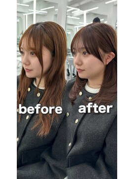 アマトウキョウ アユンチェ(AMA TOKYO×AYUNCHE) 前髪顔まわり韓国ヘアレイヤーカットサイドバンク2wayバンク韓国