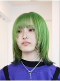 被らない◎ブロンドに落ちるライムグリーン