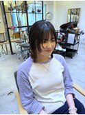 切りっぱなしボブ　× レイヤー