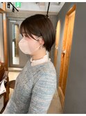 コンパクトショートカット/透明感オリーブベージュ