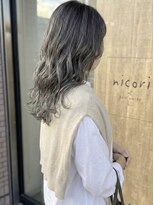 ニコリヘアワークス(nicori hair works)&nbsp;レイヤー×ハイライト×フォギーベージュ1