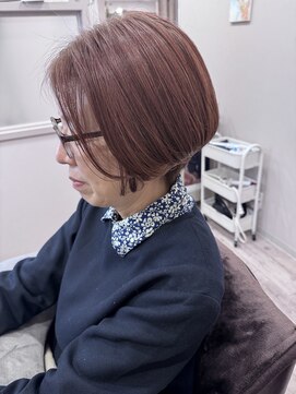 カミノワ(kaminowa) 白髪率70%おすすめスタイル/脱白髪染め/ピンクベージュ