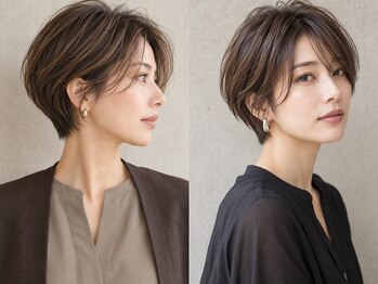 アノ たまプラーザ(ano)の写真/フォルムの良いショートカットが好評。似合わせショートも◎乾かすだけでさっと整うヘアスタイルが好評♪