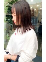 エマ 照国店(EMMA) 艶髪　外ハネ　切りっぱなし　透明感カラー　シースルー　