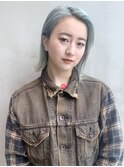 切りっぱなしボブ_イヤリングカラーラベンダーカラー_8437
