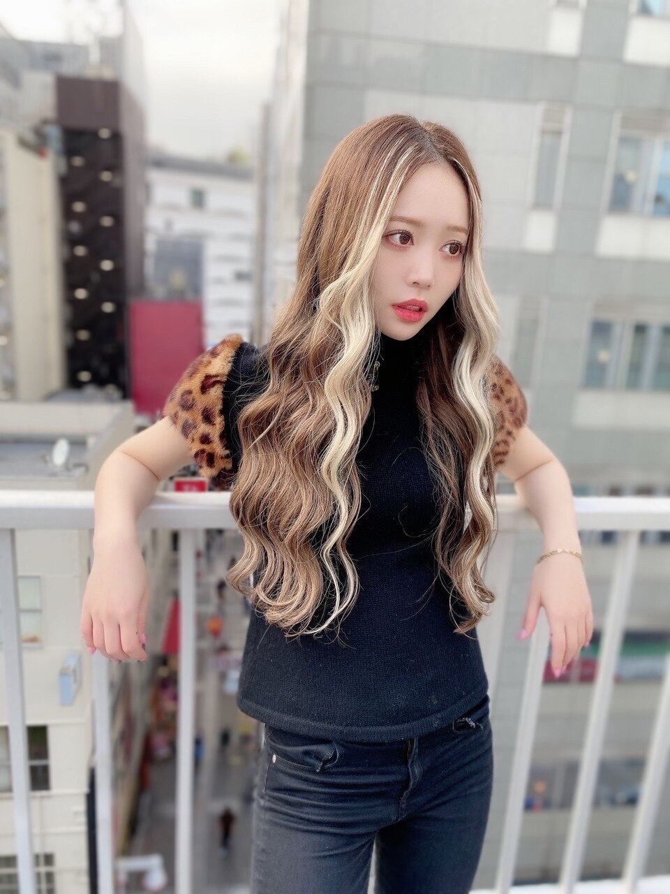 ホワイト×アッシュ#シールエクステ#セクションカラー#韓国#仙台