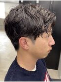 束感メンズショート/メンズツーブロック/コンマヘア/波巻き