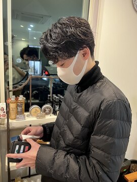 エクファフォーメン(EX-FA FOR MEN) センターパート×スパイラルパーマ